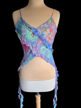 Zara Sheer Floral Cami in Pastel Multicolor